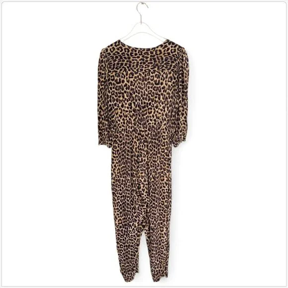 Mes Demoiselles Slash Panther Leopard Print Animal Voile Jumpsuit French 36 US 4 - Picture 5 of 9